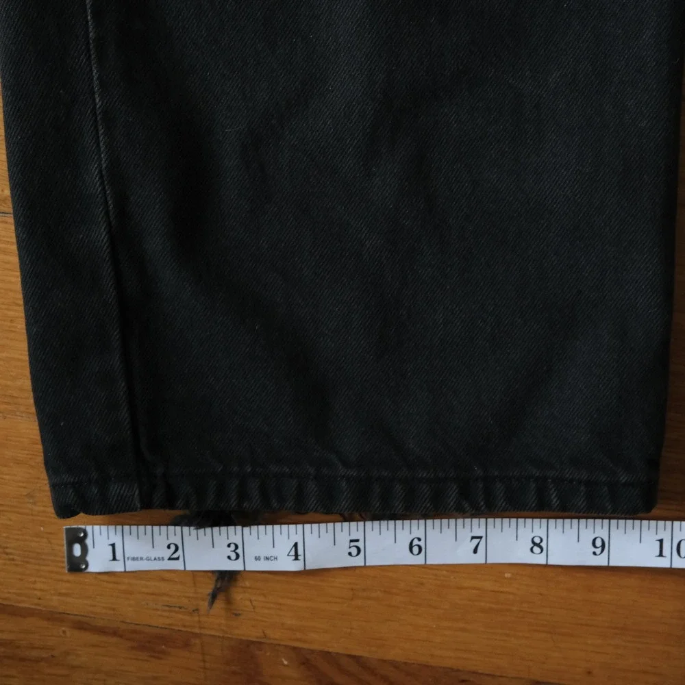 Levis Baggy Fit Jeans Mens Black Raw Hem Vintage Y2K 33x30 Streetwear Skater - Picture 8 of 12